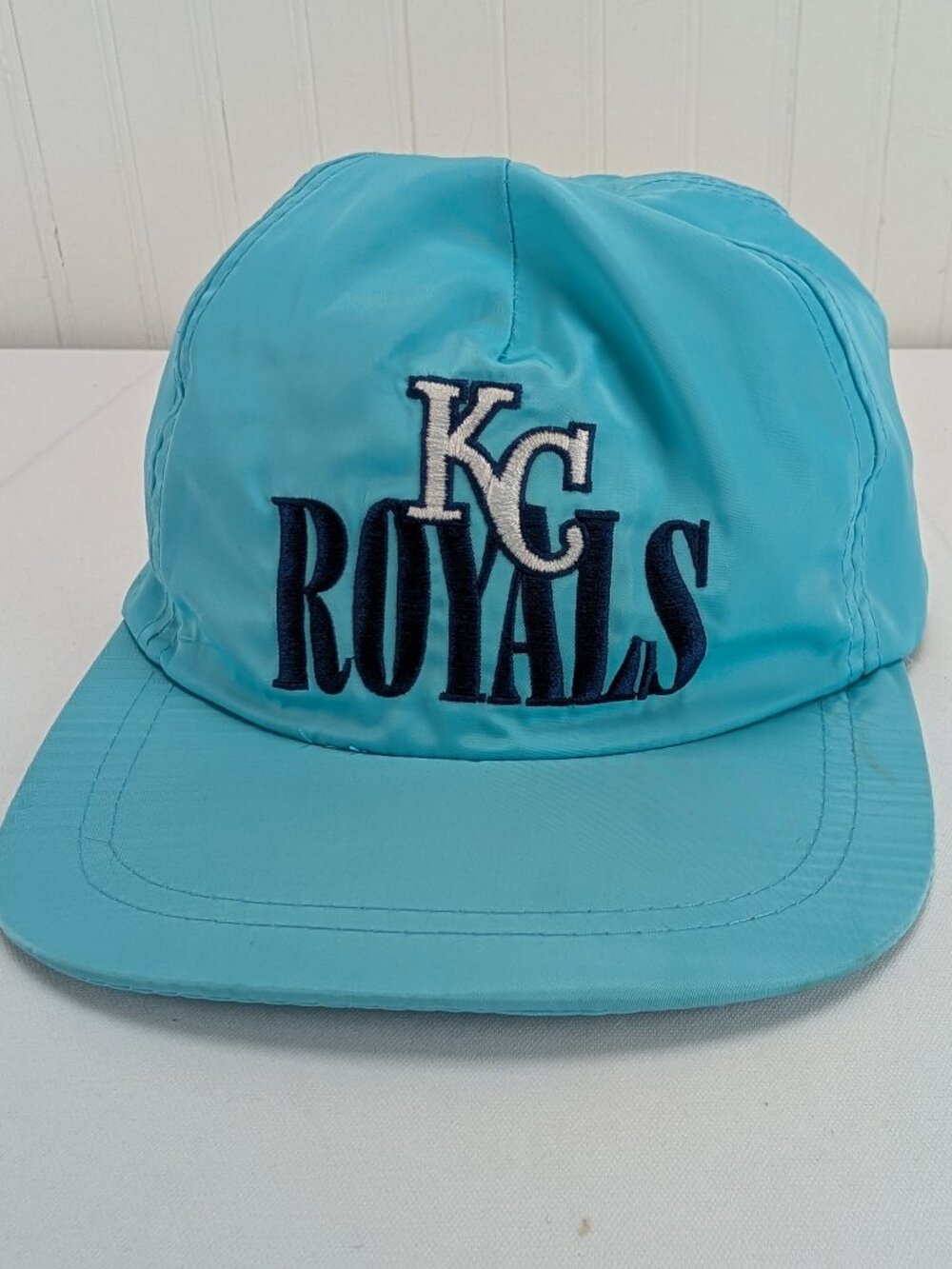 Vintage KC Royals Snapback Baseball Cap OSFM Hat Light Blue Nylon MLB Collector